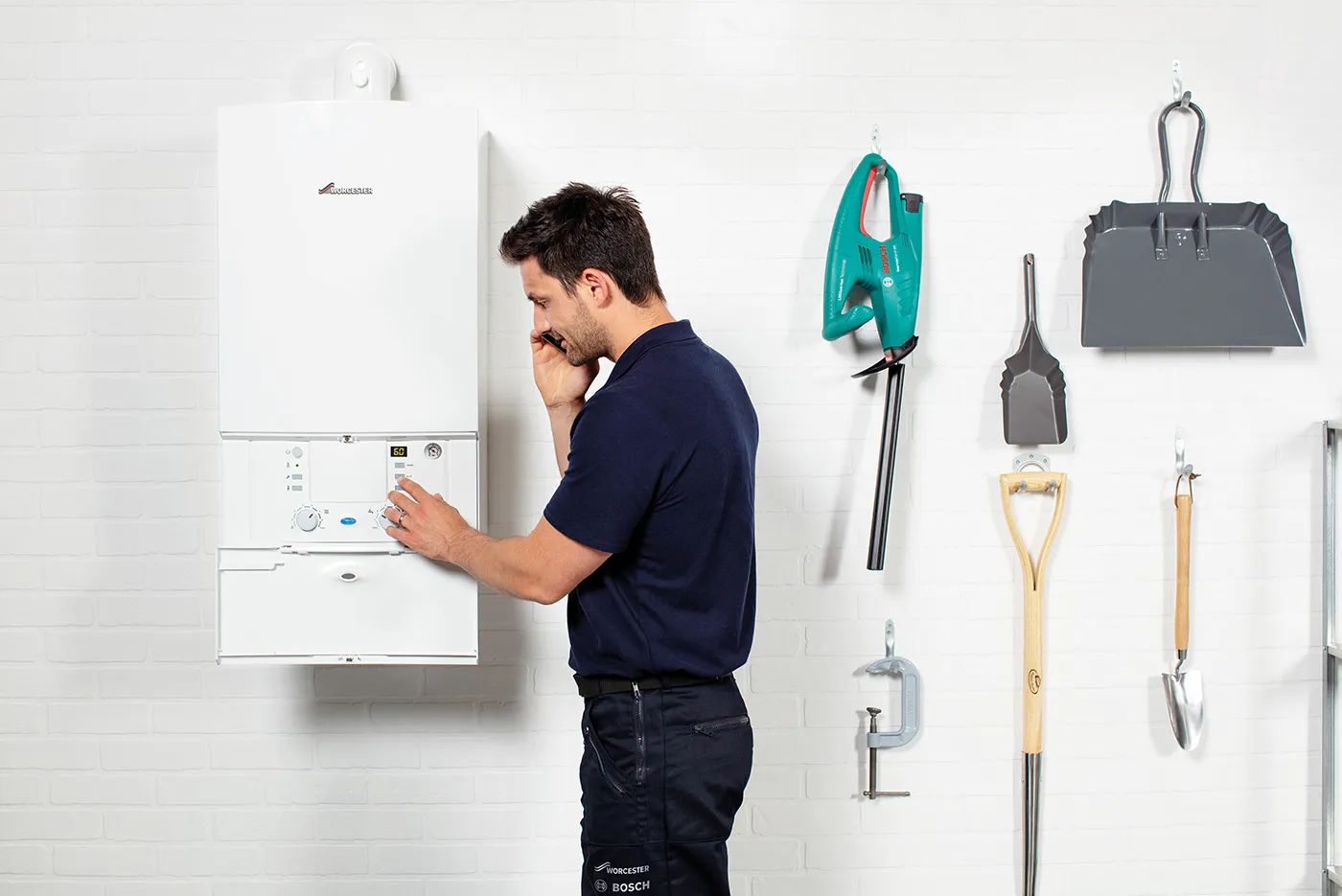 Annual boiler service being carried out by F.G. Welch engineer in Wigan